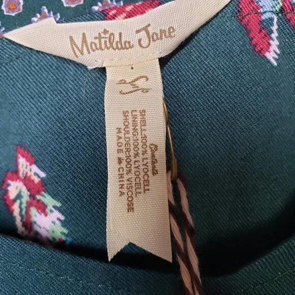 NEW Matilda Jane Evergreen Dream Jumpsuit‎ Women's S Green Floral NWT - Picture 10 of 15